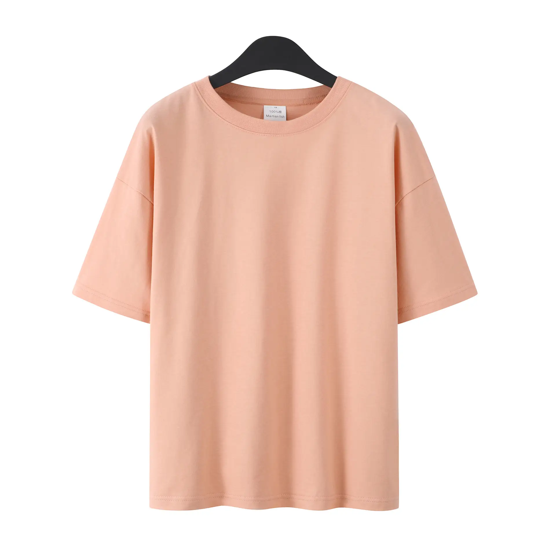 Men Women Summer Heavy Cotton T-Shirt Loose Fit Shoulder Short Sleeve - Image 7