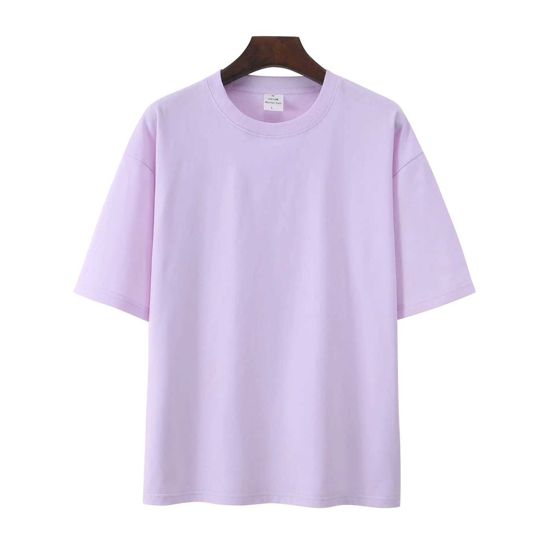 Men Women Summer Heavy Cotton T-Shirt Loose Fit Shoulder Short Sleeve - Image 8