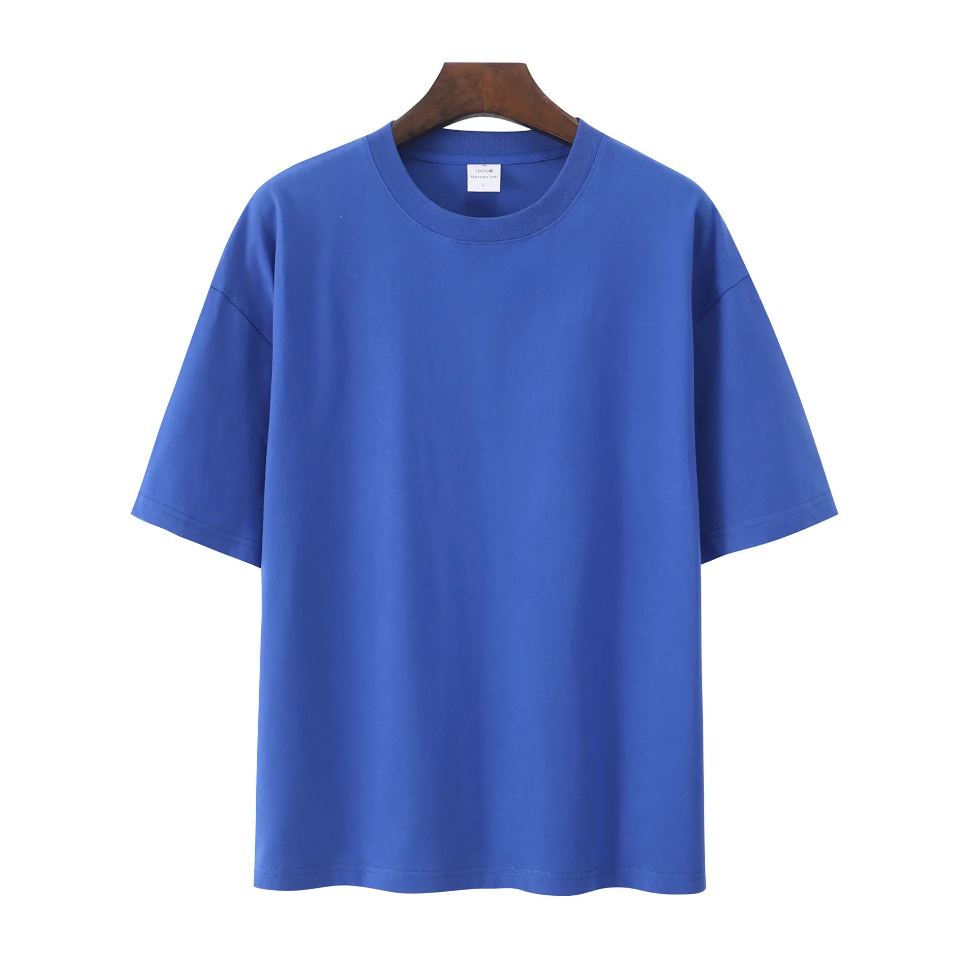 Men Women Summer Heavy Cotton T-Shirt Loose Fit Shoulder Short Sleeve - Image 9