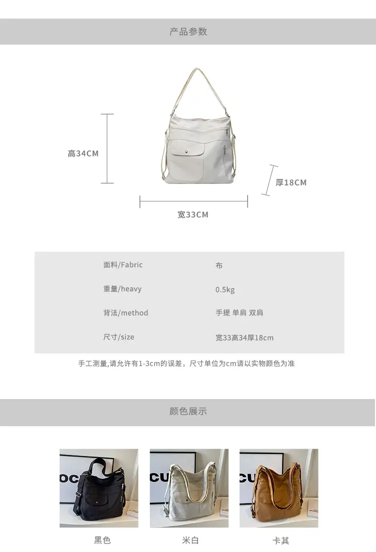 Women Canvas Shoulder Bag Large Capacity Commuter Bag — feature 11