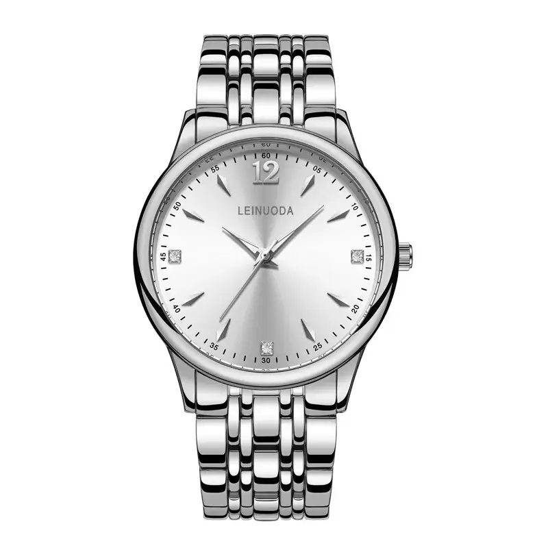 Men's Silver Alloy Couple Watch with Date Display - Image 7