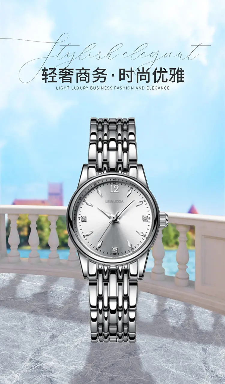 Men's Silver Alloy Couple Watch with Date Display — feature 21