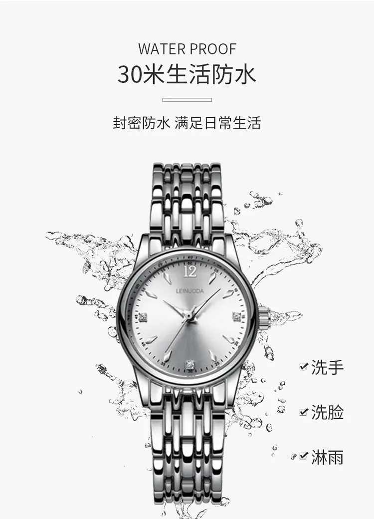 Men's Silver Alloy Couple Watch with Date Display — feature 26