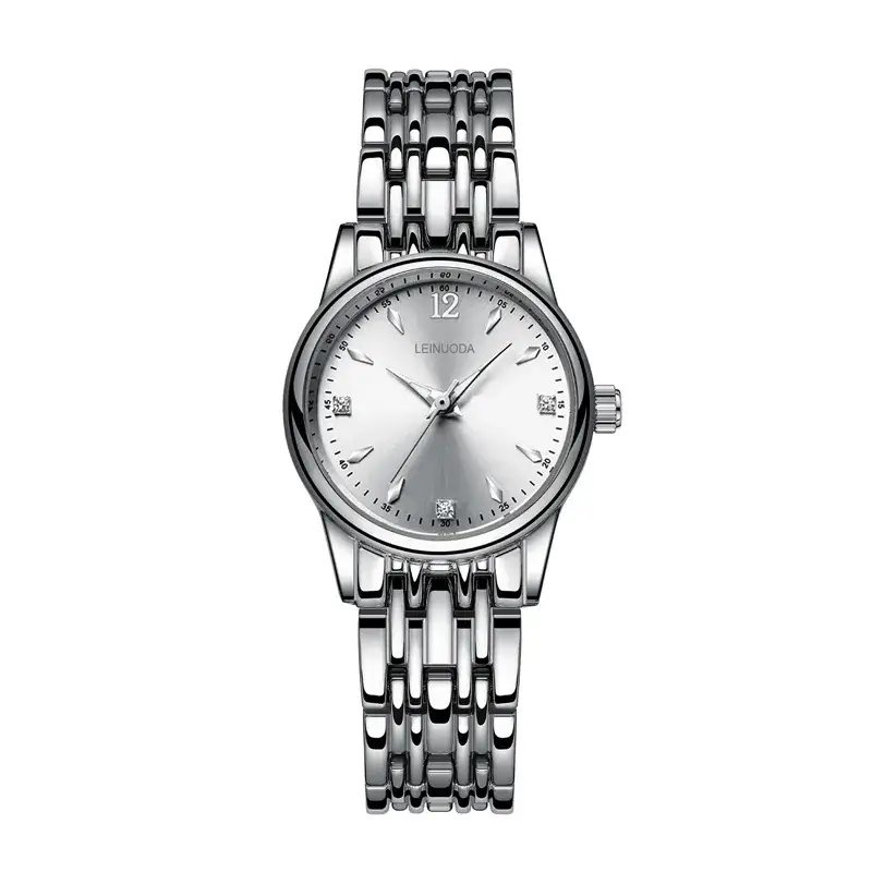Men's Silver Alloy Couple Watch with Date Display - Image 2