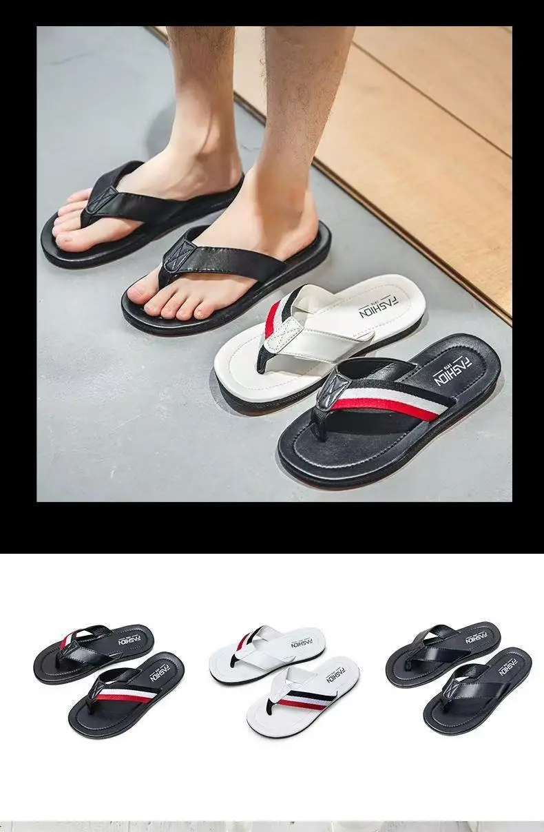 2023 White Red Blue Men's Flip Flops — feature 1
