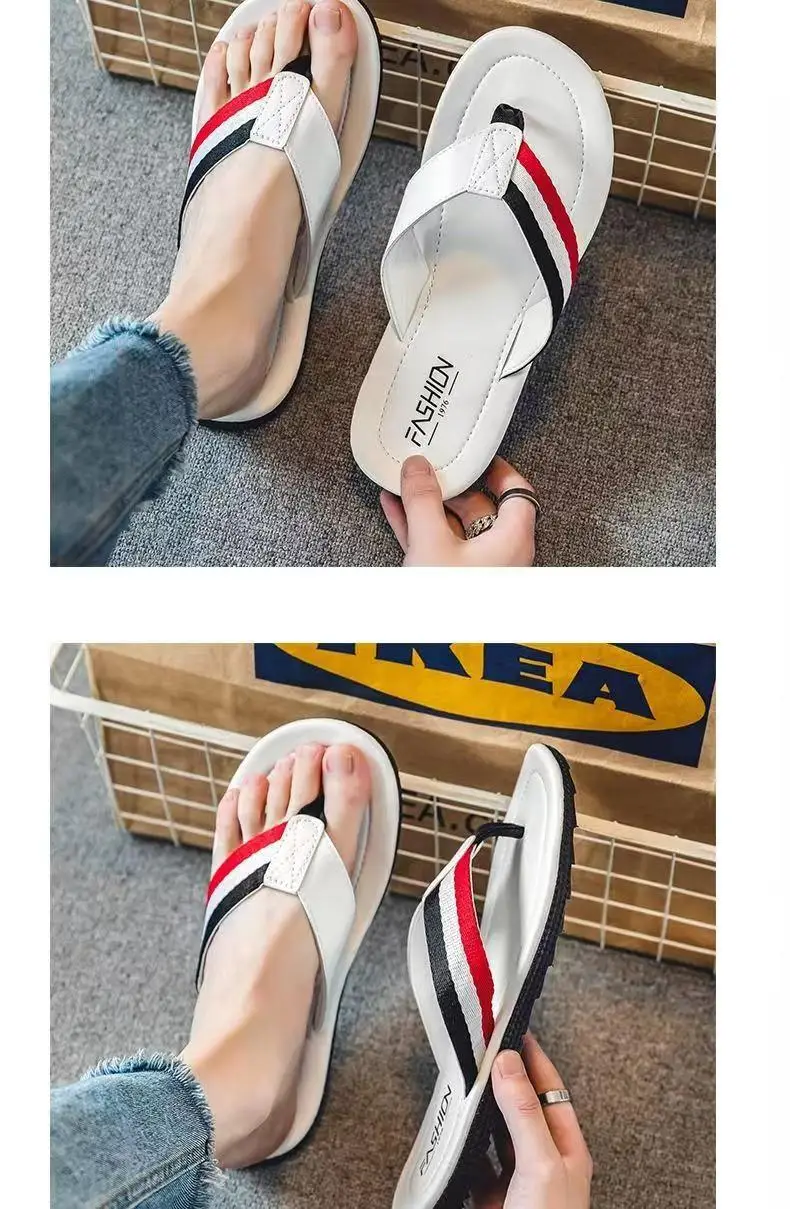 2023 White Red Blue Men's Flip Flops — feature 13