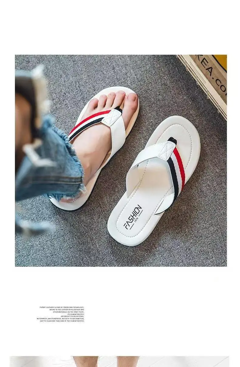 2023 White Red Blue Men's Flip Flops — feature 15