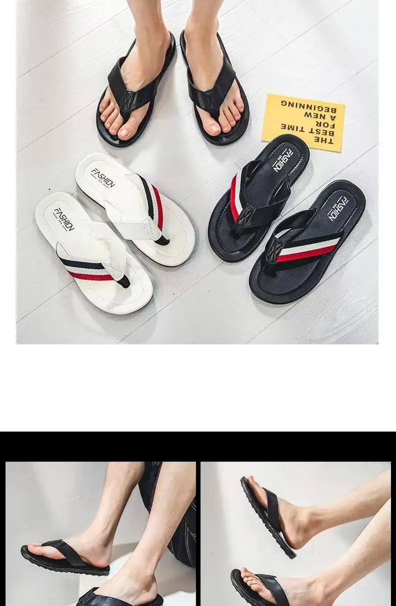 2023 White Red Blue Men's Flip Flops — feature 16