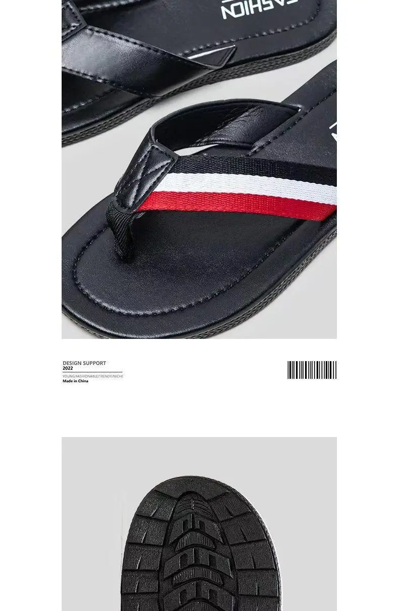 2023 White Red Blue Men's Flip Flops — feature 3