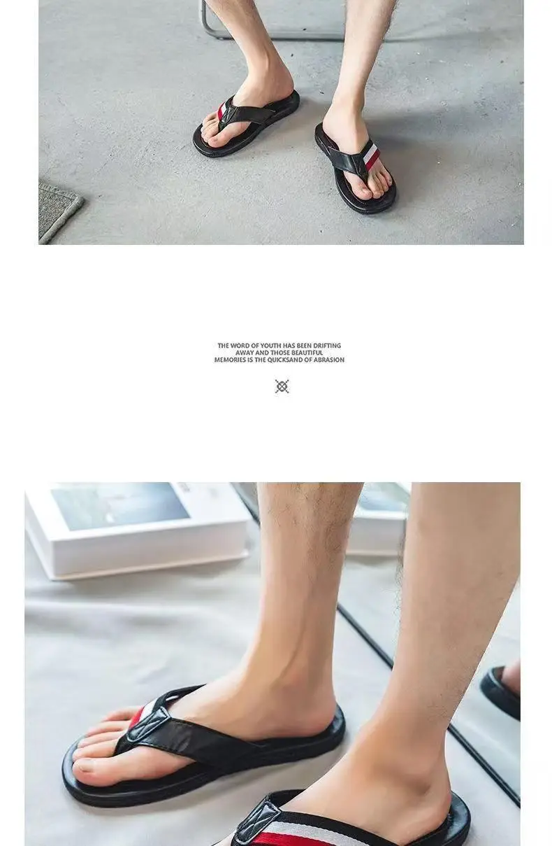 2023 White Red Blue Men's Flip Flops — feature 5