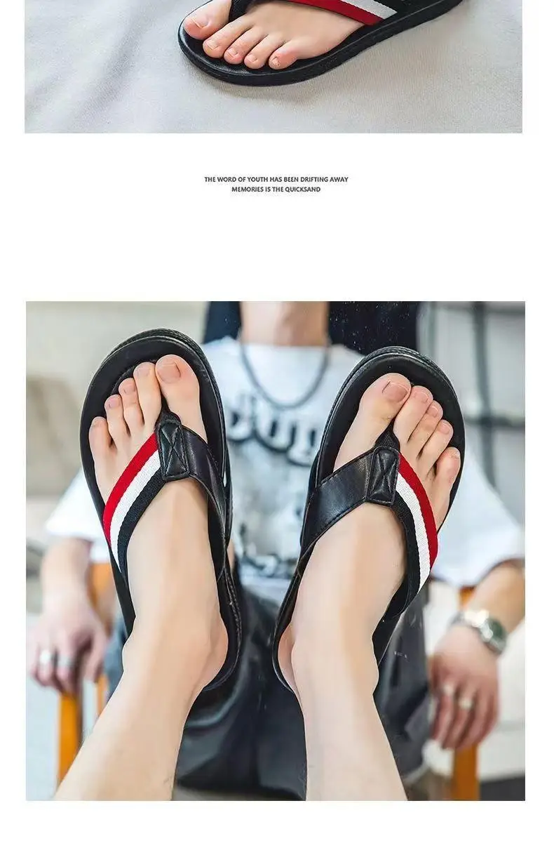 2023 White Red Blue Men's Flip Flops — feature 6