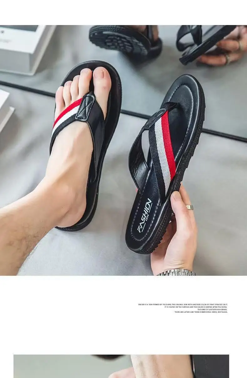 2023 White Red Blue Men's Flip Flops — feature 7