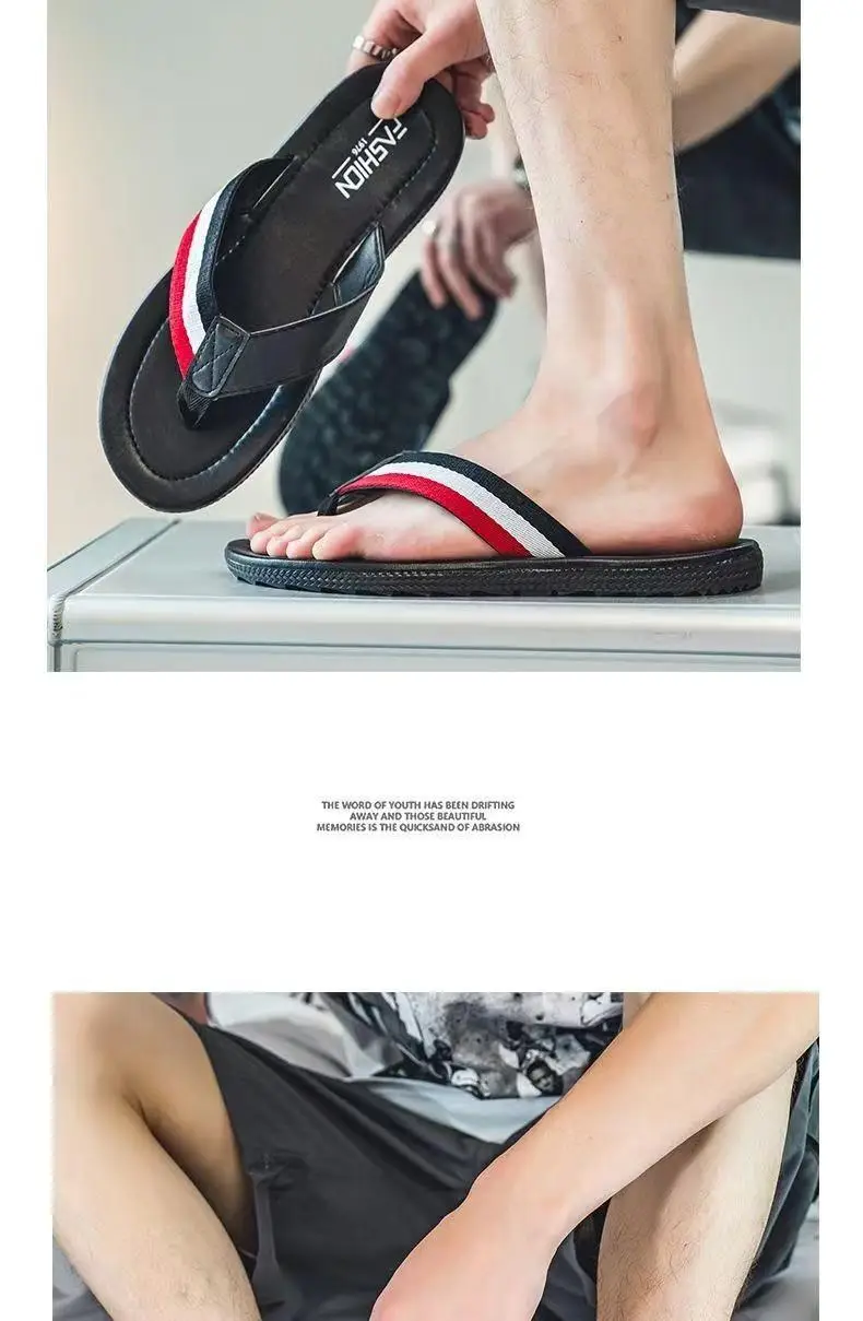 2023 White Red Blue Men's Flip Flops — feature 8