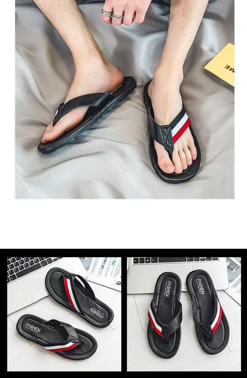 2023 White Red Blue Men's Flip Flops — feature 9