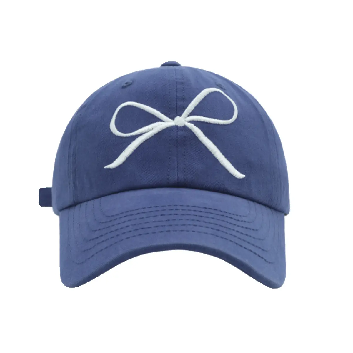 Women's Embroidered Baseball Cap Blue Sweet Bow Korean Style - Image 8
