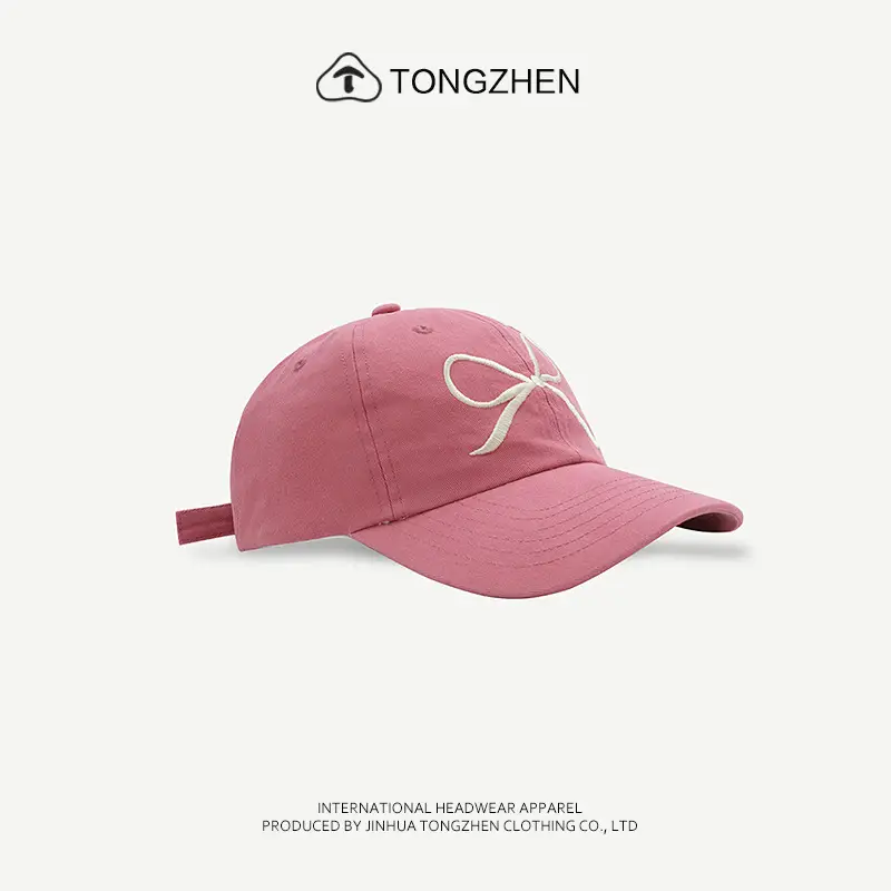 Women's Embroidered Baseball Cap Blue Sweet Bow Korean Style — feature 8