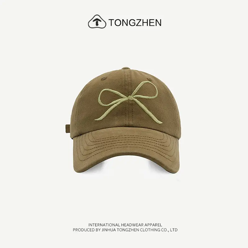 Women's Embroidered Baseball Cap Blue Sweet Bow Korean Style - Image 5