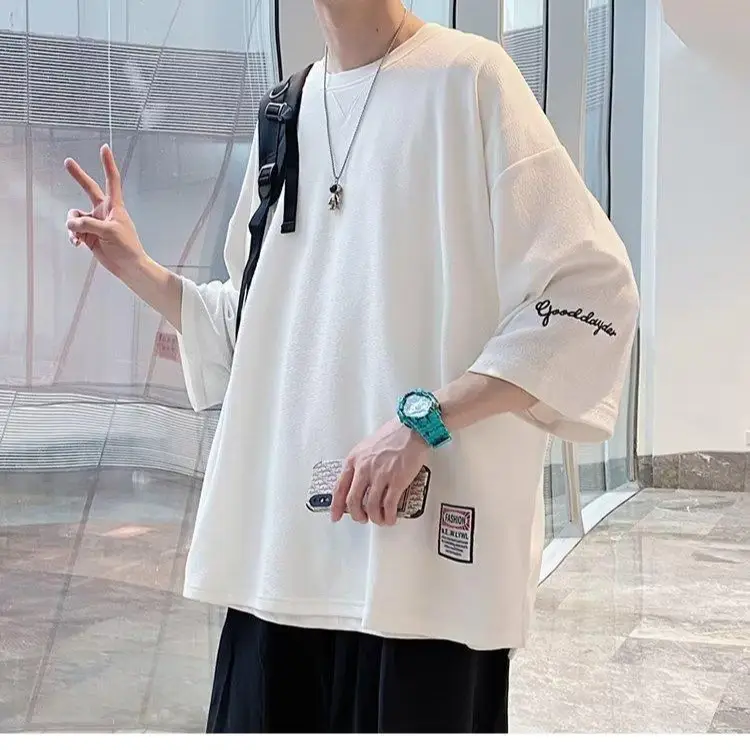 Men Black 3/4 Sleeve T-Shirt Summer 2024 - Image 6