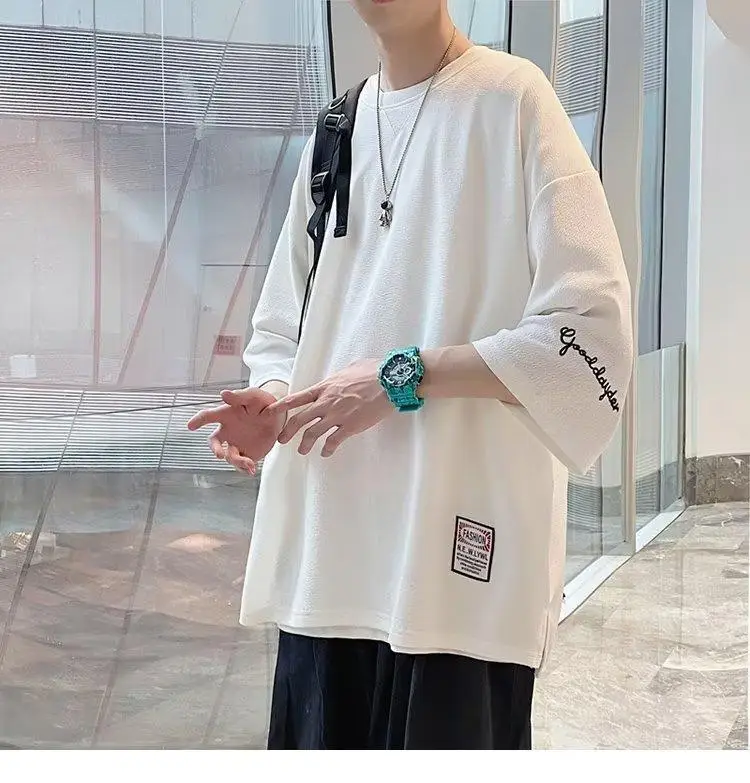 Men Black 3/4 Sleeve T-Shirt Summer 2024 — feature 4