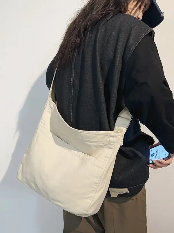 Large Capacity Ins Messenger Bag Cream 2024