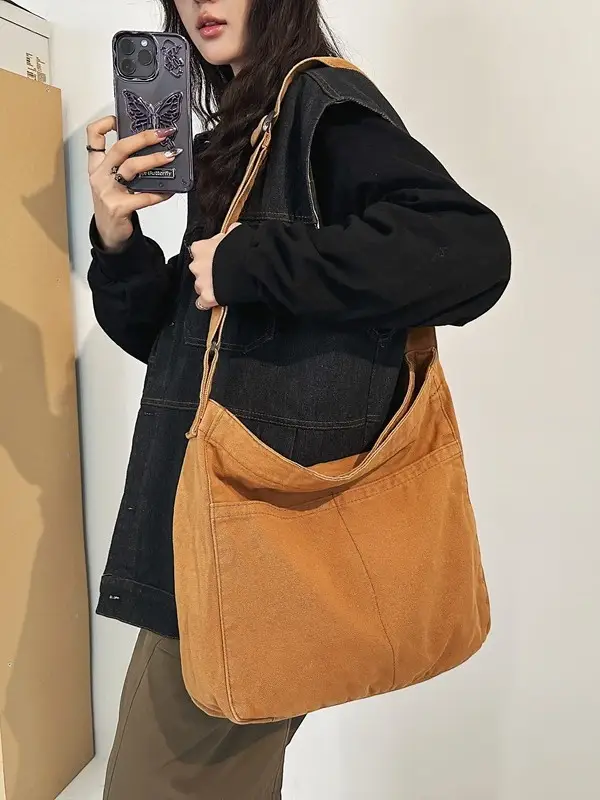 Large Capacity Ins Messenger Bag Cream 2024