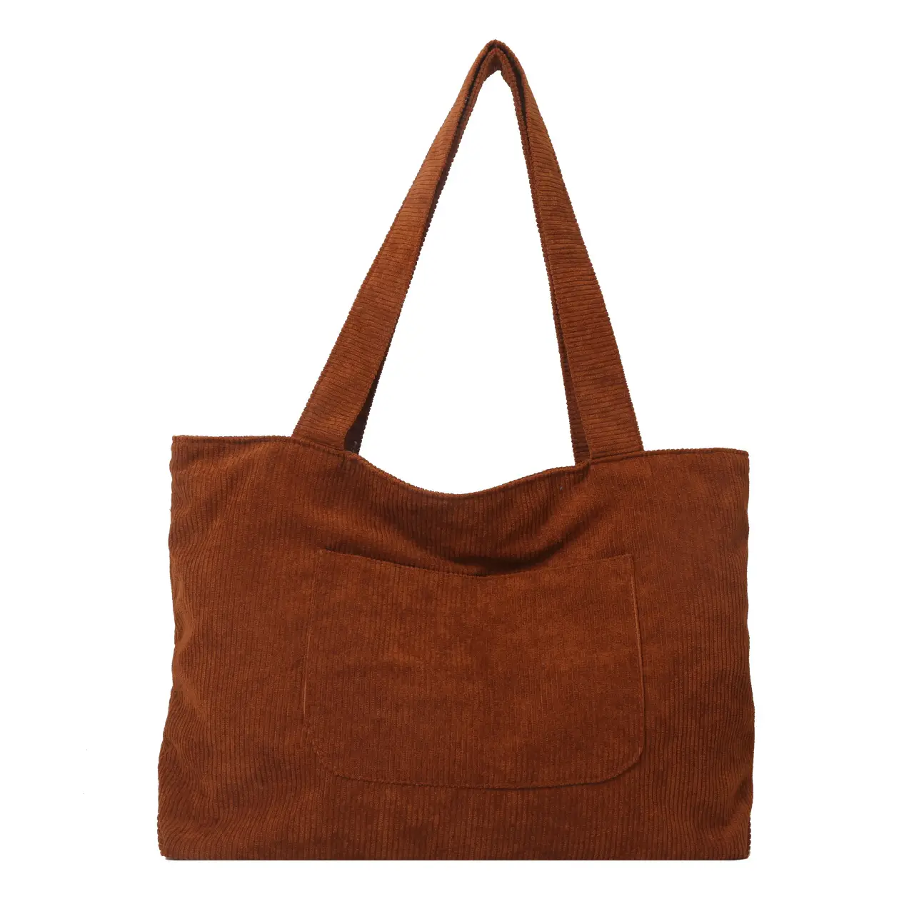 2025 White Corduroy Shoulder Bag Large Capacity Commuting Tote - Image 4