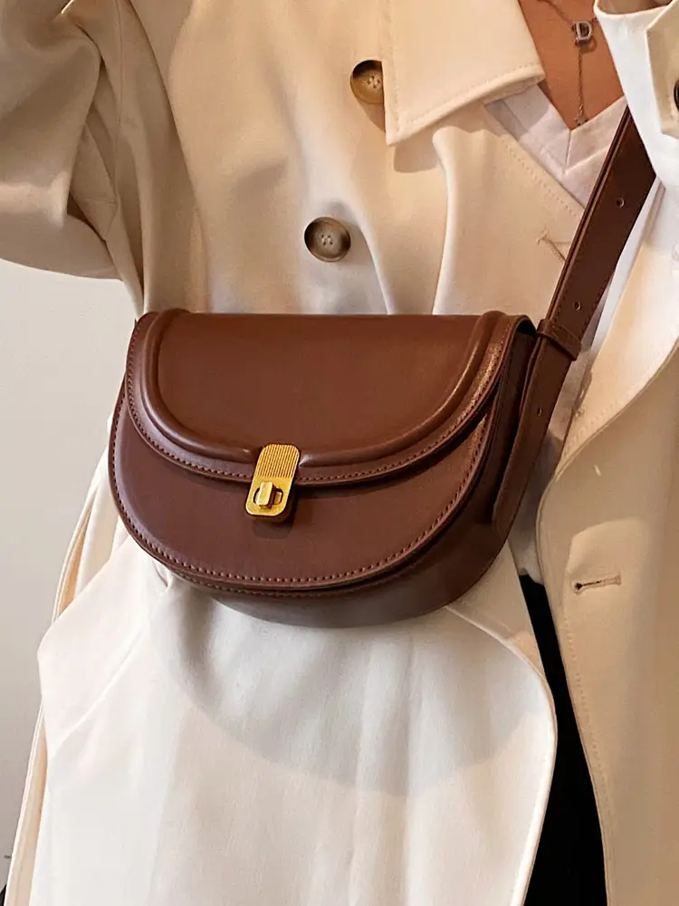 Retro Saddle Shoulder Messenger Bag Brown 2024 - Image 7