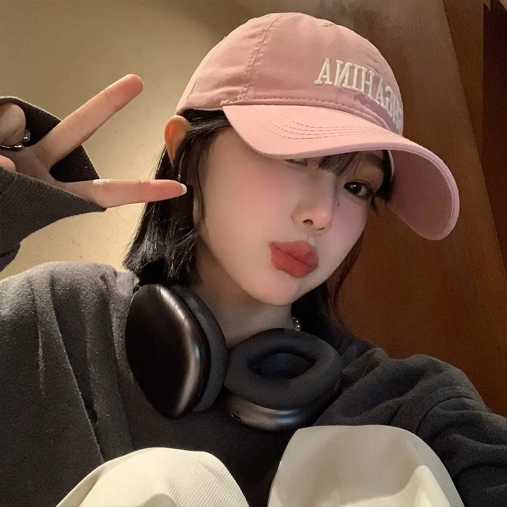 Women Pink Wide Brim Cap American Design - Image 11