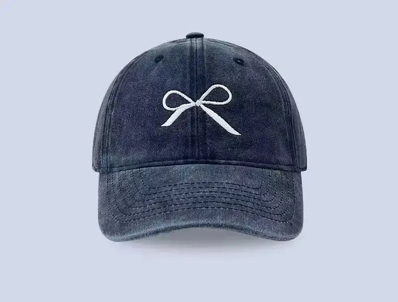Women Bow Peaked Cap Black 2024 - Image 9