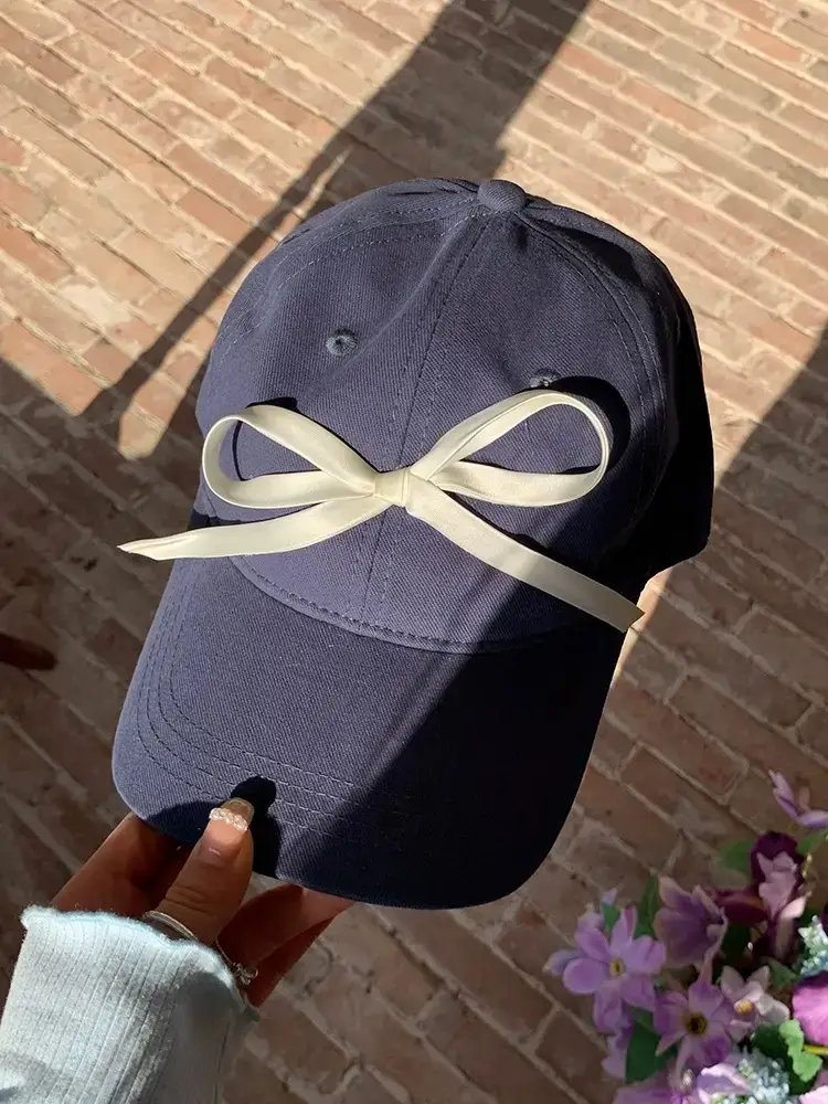 Women Bow Peaked Cap Black 2024 - Image 11