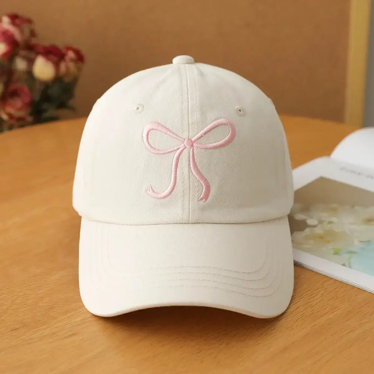 Women Bow Peaked Cap Black 2024 - Image 22