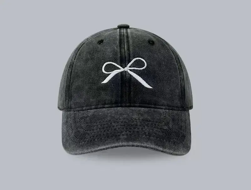 Women Bow Peaked Cap Black 2024 - Image 8