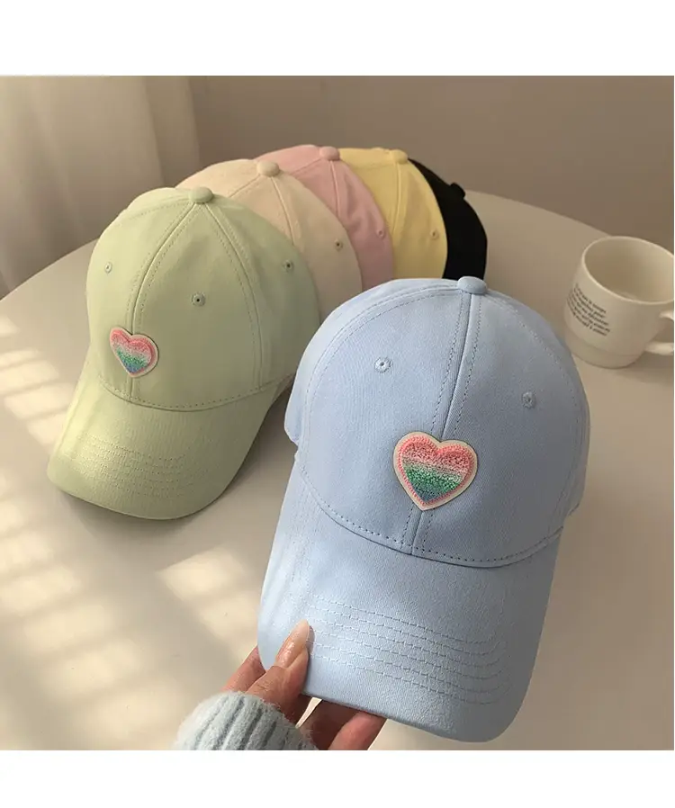 Women's Blue Heart Embroidered Baseball Cap — feature 11