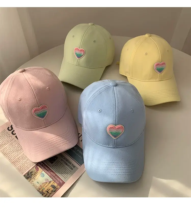 Women's Blue Heart Embroidered Baseball Cap — feature 9