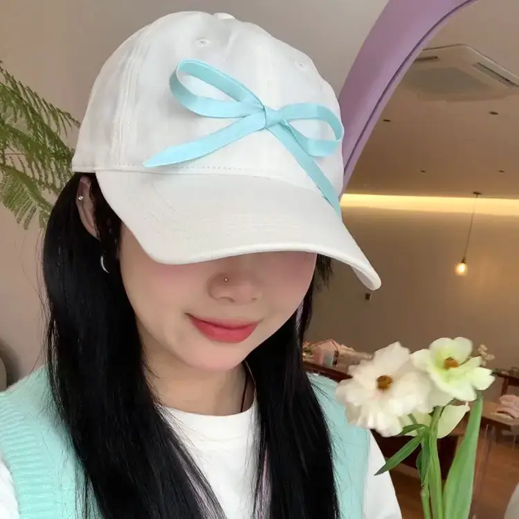 Sweet Pink Bow Baseball Cap for Women 2024