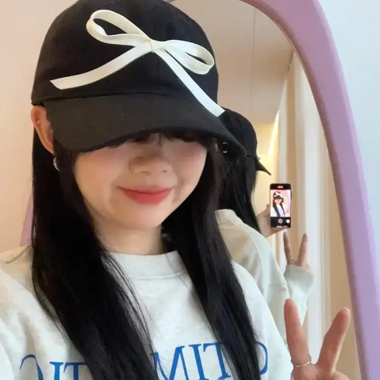 Sweet Pink Bow Baseball Cap for Women 2024