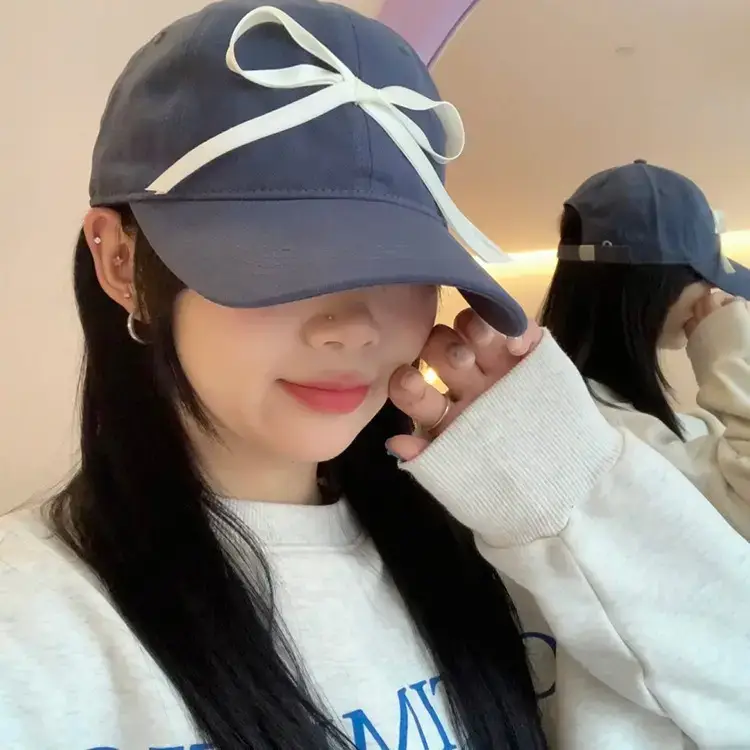 Sweet Pink Bow Baseball Cap for Women 2024