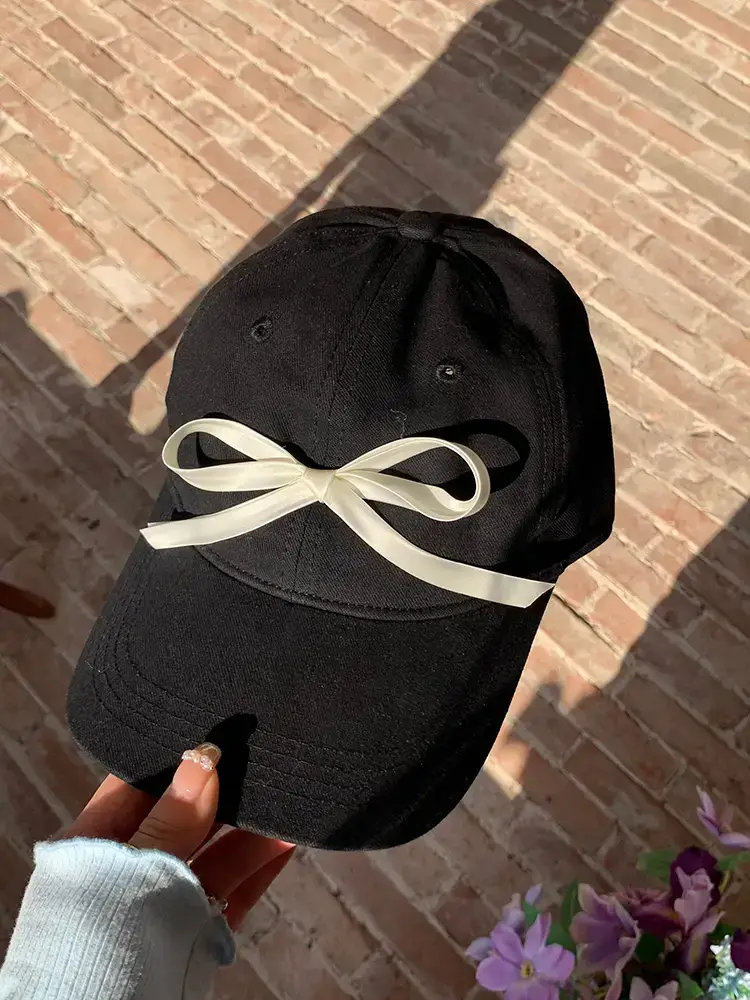 Sweet Pink Bow Baseball Cap for Women 2024