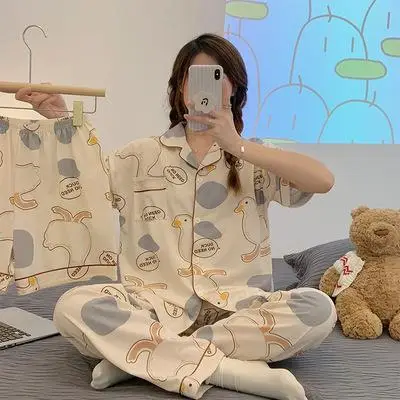 Rabbit Print Women's Black Pajamas Set Plus Size - Image 26