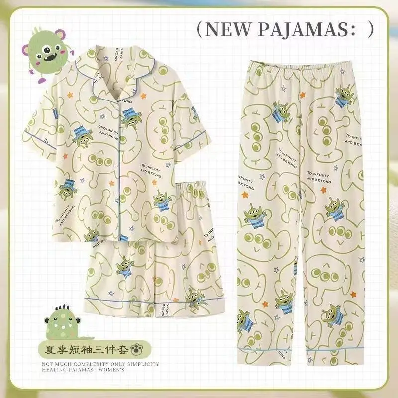 Rabbit Print Women's Black Pajamas Set Plus Size - Image 28