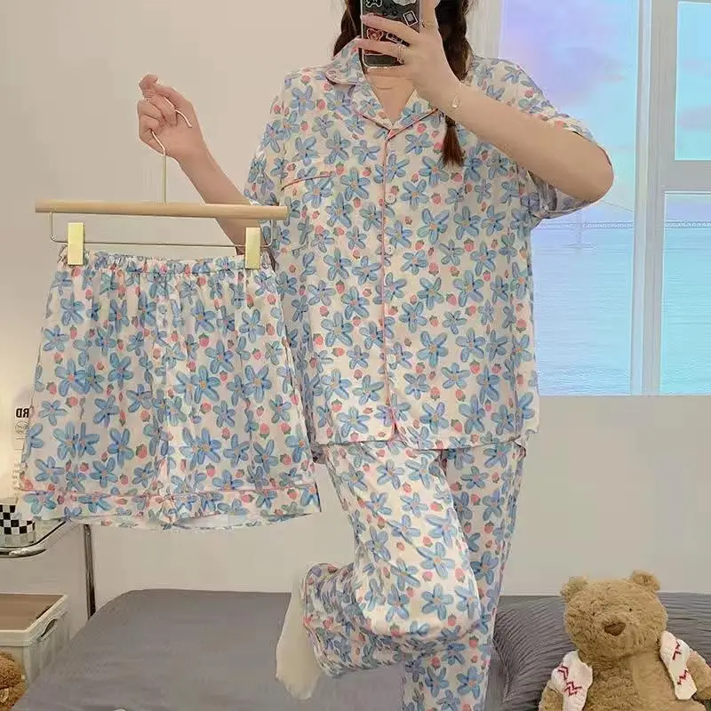 Rabbit Print Women's Black Pajamas Set Plus Size - Image 5