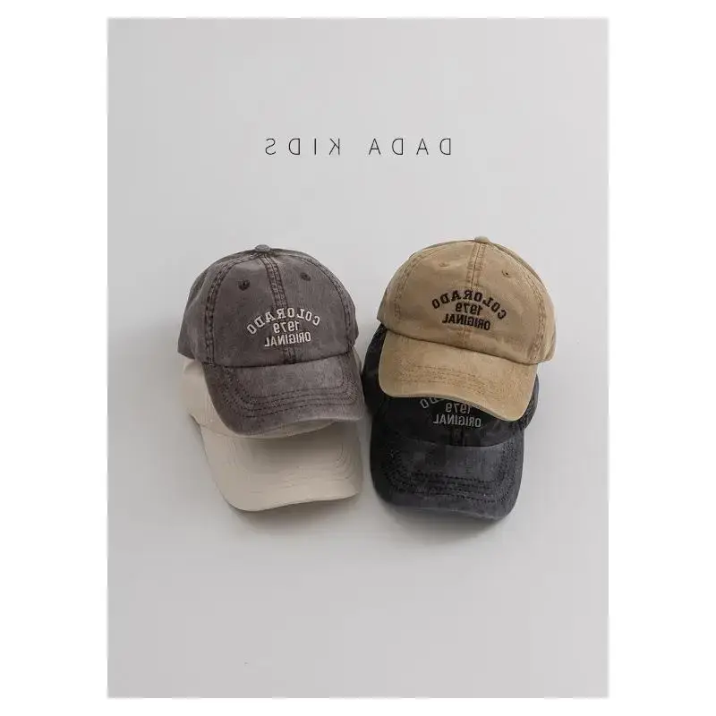 Kids Sun-Proof Peaked Cap Grey Korean Style - Image 9