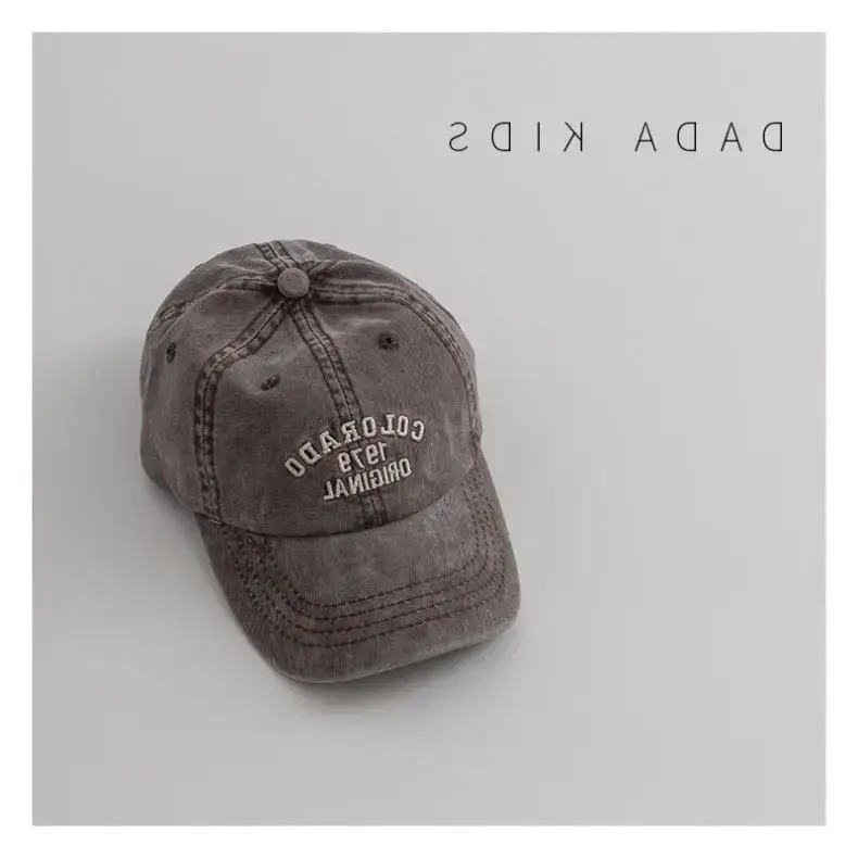 Kids Sun-Proof Peaked Cap Grey Korean Style — feature 10