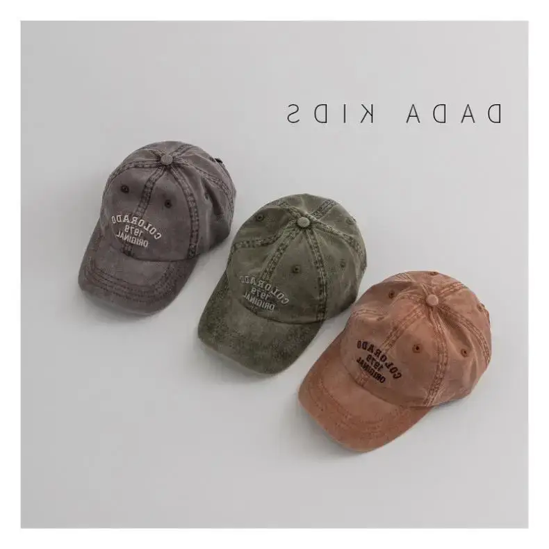 Kids Sun-Proof Peaked Cap Grey Korean Style — feature 2
