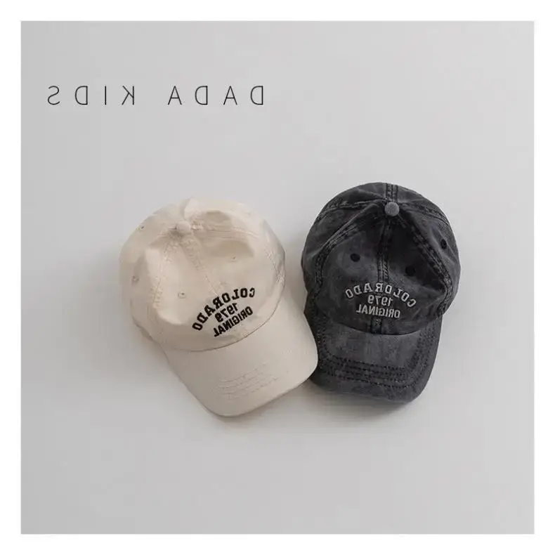Kids Sun-Proof Peaked Cap Grey Korean Style — feature 3