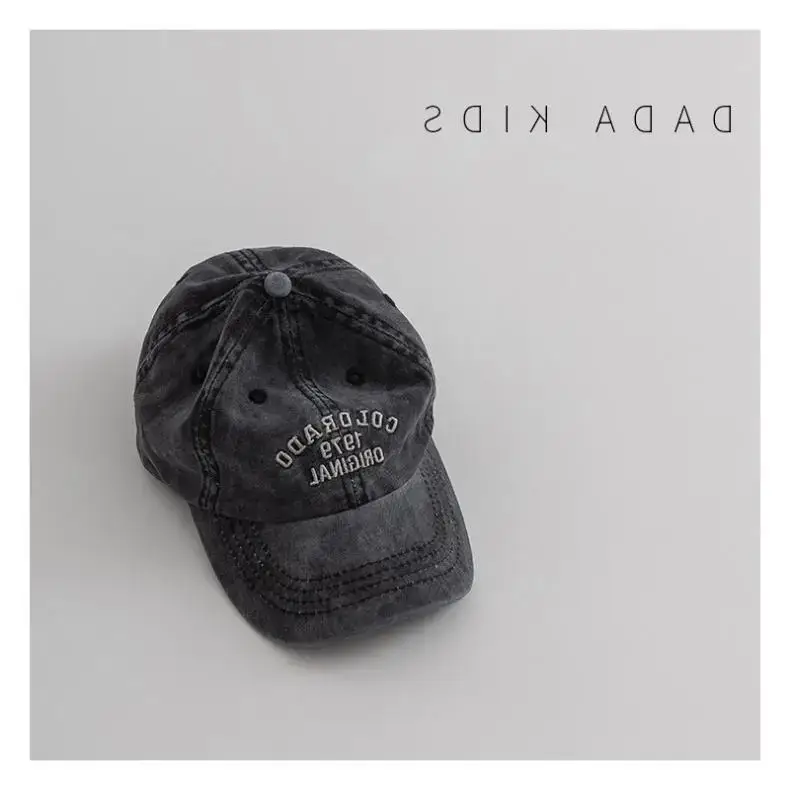 Kids Sun-Proof Peaked Cap Grey Korean Style — feature 4