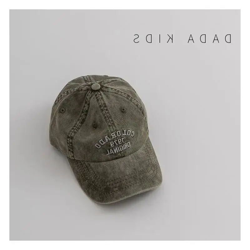 Kids Sun-Proof Peaked Cap Grey Korean Style - Image 5