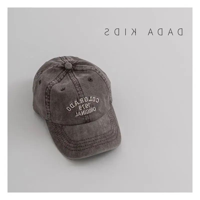 Kids Sun-Proof Peaked Cap Grey Korean Style - Image 6