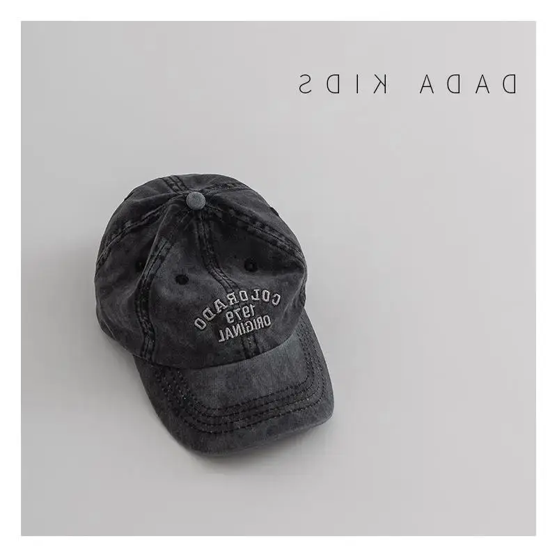 Kids Sun-Proof Peaked Cap Grey Korean Style - Image 7