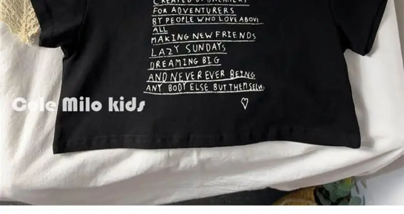 Black Graphic Cotton T-Shirt for Boys Girls Base — feature 12